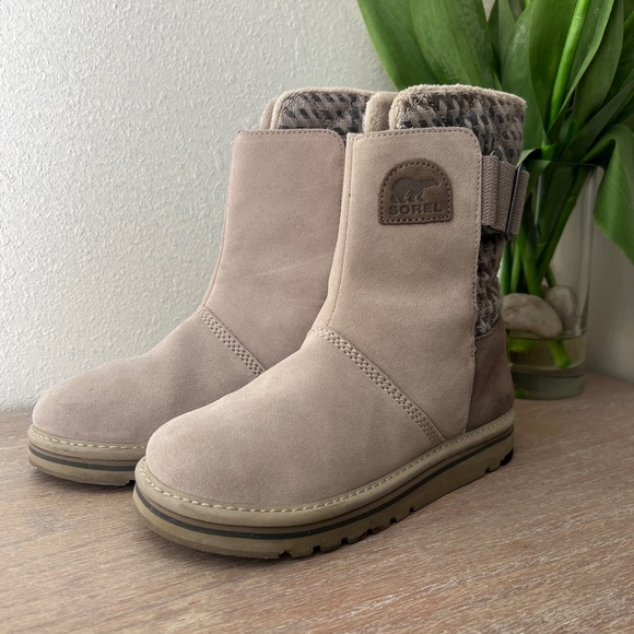 Sorel Shoes - Sorel Newbie Quilted Suede Short Boots Women's 7.5 Silver Sage